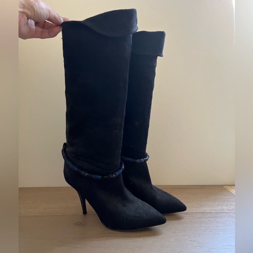 Isabel Marant X H&M 2013 knee high black denim boots size 38